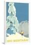 Ski Montana, Snow on Pine Tree-null-Framed Art Print
