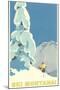 Ski Montana, Snow on Pine Tree-null-Mounted Art Print