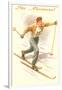 Ski Montana, Vintage Cross Country Skier-null-Framed Art Print