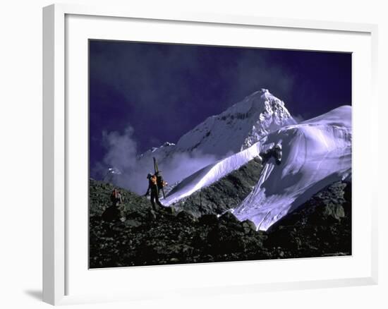 Ski Mountaineering Shishapangma, Tibet-Michael Brown-Framed Photographic Print