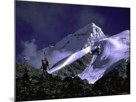 Ski Mountaineering Shishapangma, Tibet-Michael Brown-Mounted Photographic Print