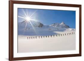 Ski mountaineers in the hochniochferner glacier, Austria, Europe.-ClickAlps-Framed Photographic Print