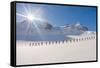 Ski mountaineers in the hochniochferner glacier, Austria, Europe.-ClickAlps-Framed Stretched Canvas