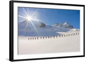 Ski mountaineers in the hochniochferner glacier, Austria, Europe.-ClickAlps-Framed Photographic Print