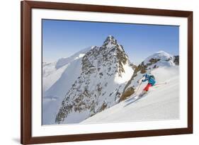 Ski mountaneering, Forni glacier, Italy, Alps. Ski mountaneering at Forni Glacier in italian Alps-ClickAlps-Framed Photographic Print