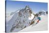 Ski mountaneering, Forni glacier, Italy, Alps. Ski mountaneering at Forni Glacier in italian Alps-ClickAlps-Stretched Canvas