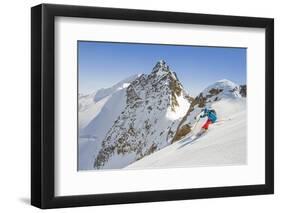 Ski mountaneering, Forni glacier, Italy, Alps. Ski mountaneering at Forni Glacier in italian Alps-ClickAlps-Framed Photographic Print