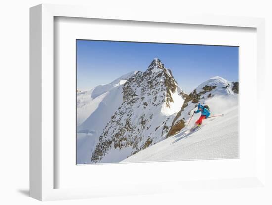 Ski mountaneering, Forni glacier, Italy, Alps. Ski mountaneering at Forni Glacier in italian Alps-ClickAlps-Framed Photographic Print