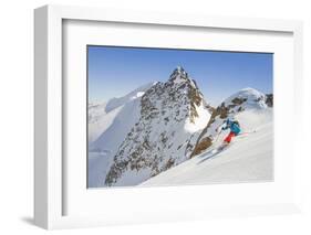 Ski mountaneering, Forni glacier, Italy, Alps. Ski mountaneering at Forni Glacier in italian Alps-ClickAlps-Framed Photographic Print