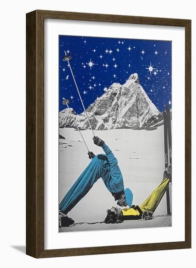 Ski paradise, 2021 (handmade screenprint)-Anne Storno-Framed Giclee Print