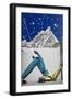 Ski paradise, 2021 (handmade screenprint)-Anne Storno-Framed Giclee Print