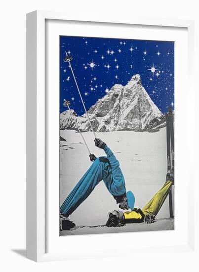 Ski paradise, 2021 (handmade screenprint)-Anne Storno-Framed Giclee Print