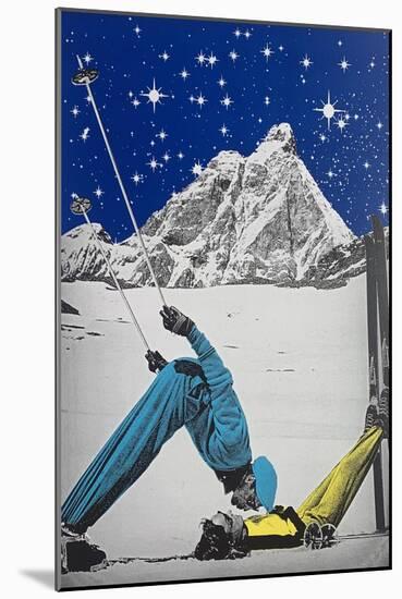 Ski paradise, 2021 (handmade screenprint)-Anne Storno-Mounted Giclee Print