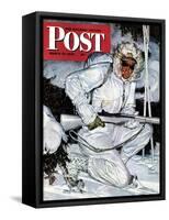 "Ski Patrol Soldier," Saturday Evening Post Cover, March 27, 1943-Mead Schaeffer-Framed Stretched Canvas