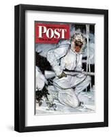 "Ski Patrol Soldier," Saturday Evening Post Cover, March 27, 1943-Mead Schaeffer-Framed Giclee Print