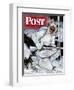 "Ski Patrol Soldier," Saturday Evening Post Cover, March 27, 1943-Mead Schaeffer-Framed Giclee Print