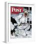 "Ski Patrol Soldier," Saturday Evening Post Cover, March 27, 1943-Mead Schaeffer-Framed Premium Giclee Print