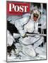 "Ski Patrol Soldier," Saturday Evening Post Cover, March 27, 1943-Mead Schaeffer-Mounted Premium Giclee Print
