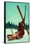 Ski Pinup-Lantern Press-Framed Stretched Canvas