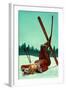 Ski Pinup-Lantern Press-Framed Art Print