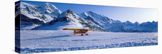 Ski Plane Mannlichen Switzerland-null-Stretched Canvas