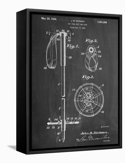 Ski Pole Patent-null-Framed Stretched Canvas