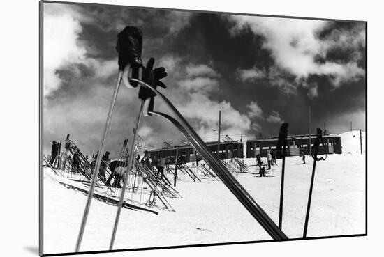 Ski Poles. Gloves. Skis-null-Mounted Photographic Print