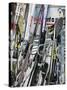 Ski Rack with Skis, Grindelwald, Bern, Switzerland-Walter Bibikow-Stretched Canvas