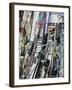 Ski Rack with Skis, Grindelwald, Bern, Switzerland-Walter Bibikow-Framed Photographic Print