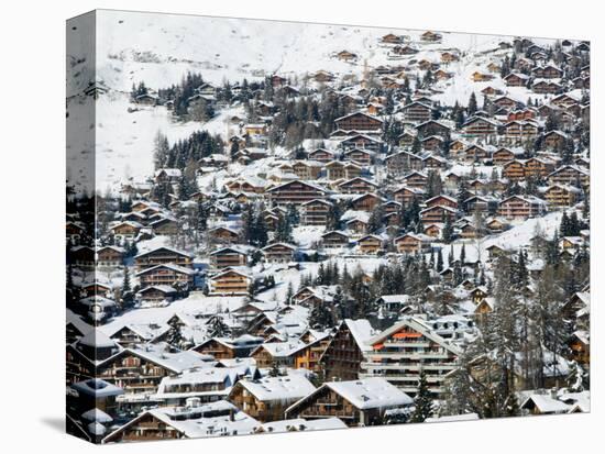 Ski Resort Chalets, Verbier, Valais, Wallis, Switzerland-Walter Bibikow-Stretched Canvas