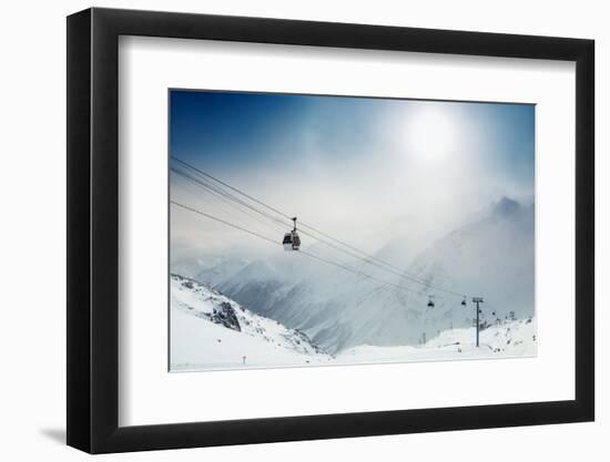 Ski Resort in the Winter Mountains. Elbrus, Caucasus, Russian Federation. Beautiful Winter Landscap-Olga Gavrilova-Framed Photographic Print