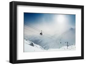 Ski Resort in the Winter Mountains. Elbrus, Caucasus, Russian Federation. Beautiful Winter Landscap-Olga Gavrilova-Framed Photographic Print