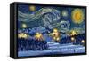 Ski Resort with Mountain - Starry Night - Lantern Press Artwork-Lantern Press-Framed Stretched Canvas