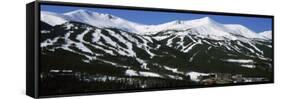 Ski Resorts in Front of a Mountain Range, Breckenridge, Summit County, Colorado, USA-null-Framed Stretched Canvas