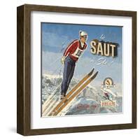 Ski saut-Bruno Pozzo-Framed Art Print