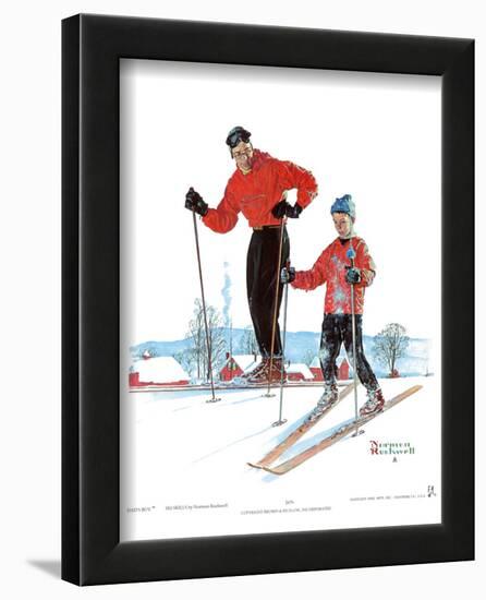 Ski Skills-Norman Rockwell-Framed Art Print