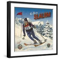 Ski slalom-Bruno Pozzo-Framed Art Print