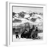 Ski Sledge 1930S-null-Framed Photographic Print