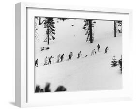 Ski Slope at Squaw Valley During Winter Olympics-George Silk-Framed Photographic Print