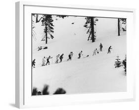 Ski Slope at Squaw Valley During Winter Olympics-George Silk-Framed Photographic Print