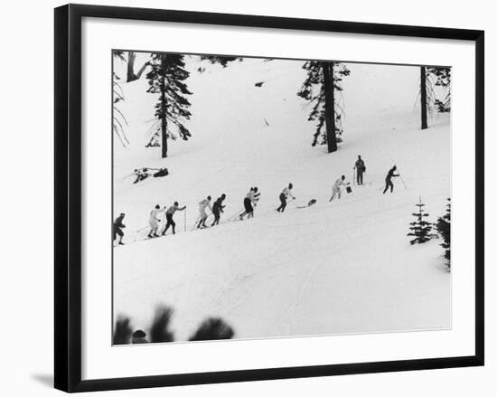 Ski Slope at Squaw Valley During Winter Olympics-George Silk-Framed Photographic Print