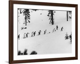 Ski Slope at Squaw Valley During Winter Olympics-George Silk-Framed Photographic Print