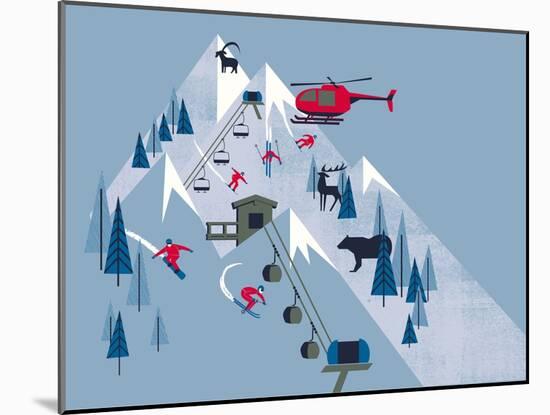 Ski Slopes-null-Mounted Premium Giclee Print