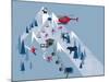Ski Slopes-null-Mounted Giclee Print