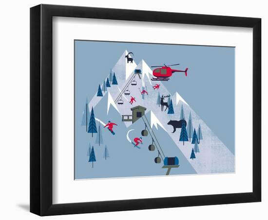 Ski Slopes-null-Framed Giclee Print