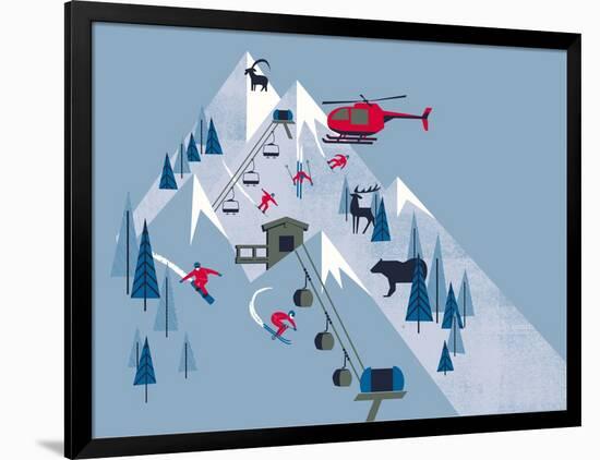 Ski Slopes-null-Framed Giclee Print