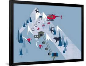 Ski Slopes-null-Framed Giclee Print