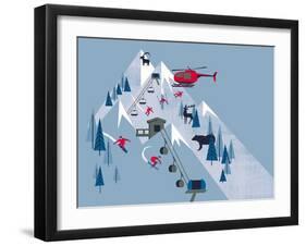 Ski Slopes-null-Framed Giclee Print