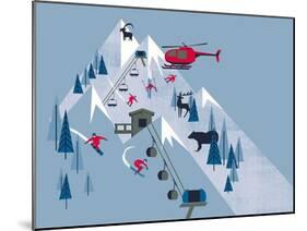 Ski Slopes-null-Mounted Giclee Print