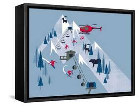 Ski Slopes-null-Framed Stretched Canvas